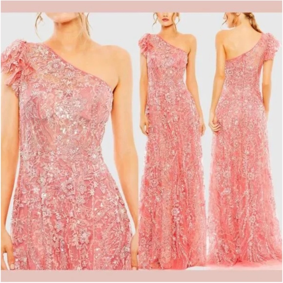 Mac Duggal Coral Lace Gown - Picture 1 of 15